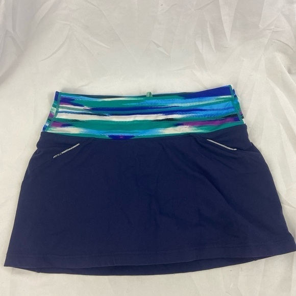 Athleta Skirt Skort Womens Medium Blue Stretch Tennis Golf Performance - Picture 1 of 11